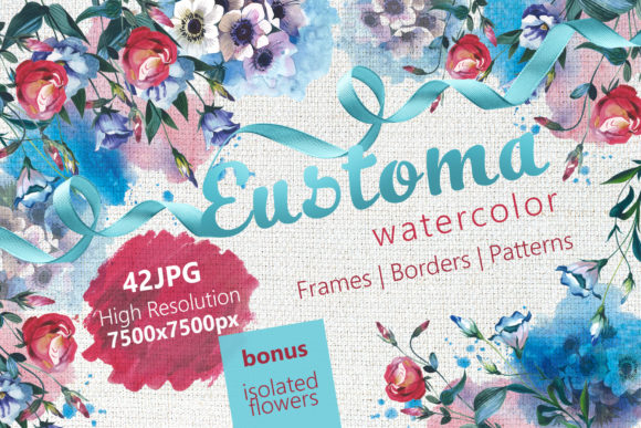 Beautiful Eustoma Watercolor Set for Creatives