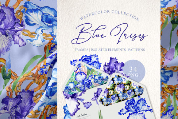 Blue Irises Inspiration Watercolor: A Versatile Design Resource for Creatives
