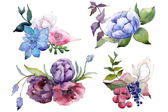 Bouquet the First Song of Summer Watercolor