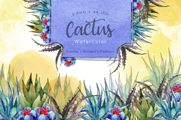 Cool Green Cactus Watercolor Set: Bringing Desert Beauty to Everyday Design