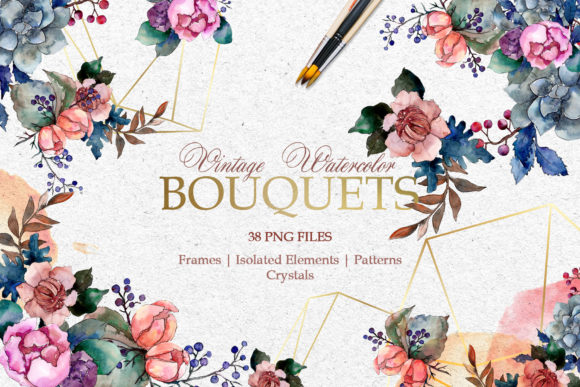 Elevating Creative Projects with Bouquets Vintage Flower Watercolor