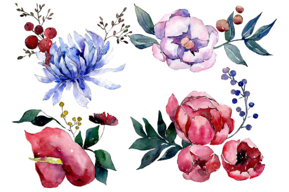 Elevating Visual Storytelling with Bouquet Flower Palette Watercolor