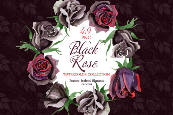 Exclusive Black Rose Watercolor: A Detailed Review of the 49-File Clipart Pack