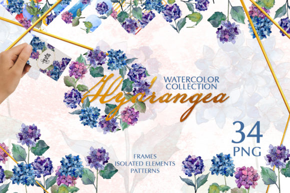 Hydrangea Watercolor Brings Natural Elegance to Any Creative Project