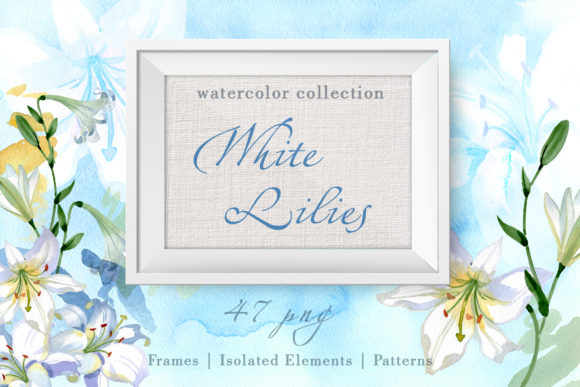 Lilies White Watercolor: A Hand-Painted Collection for Endless Creative Projects