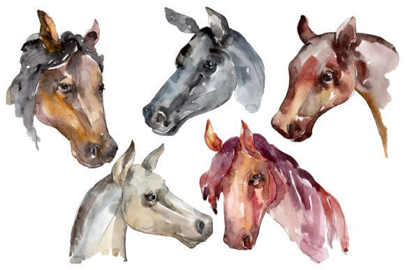 Watercolor Farm Animals Horse Head Kit