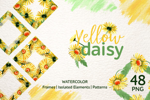 Yellow Daisy Watercolor: Elevate Your Creative Projects with Hand-Painted Floral Art